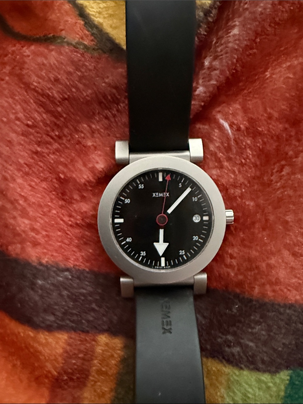 XEMEX Men's Black Dial Stainless Steel watch with Black Strap